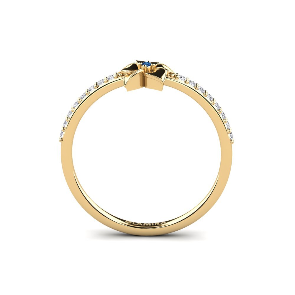 Dark Blue Zirconia Ring Bloomony