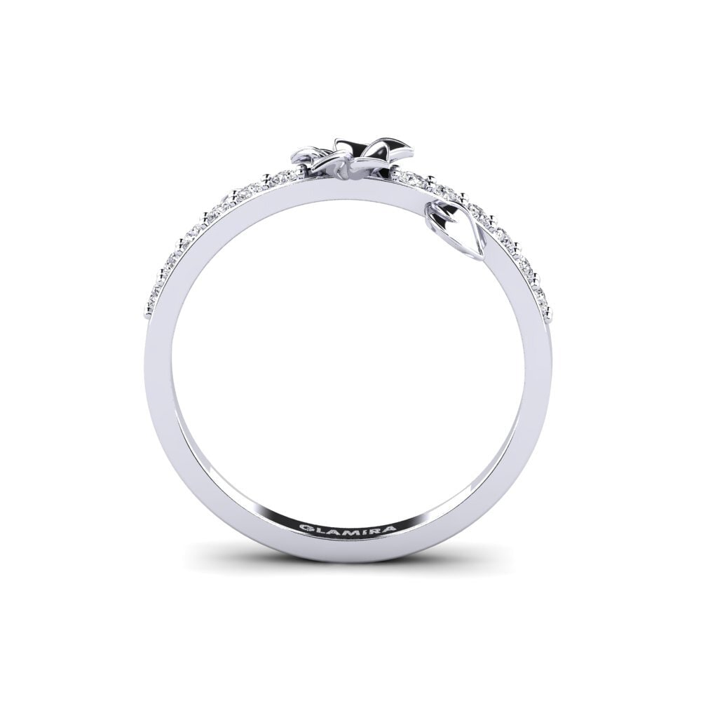 14k Oro Blanco Anillo Bloomse
