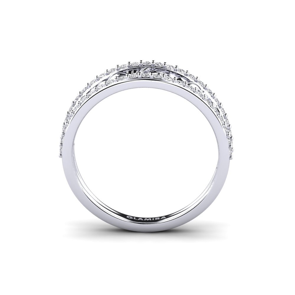 14k Oro Blanco Anillo Bowery
