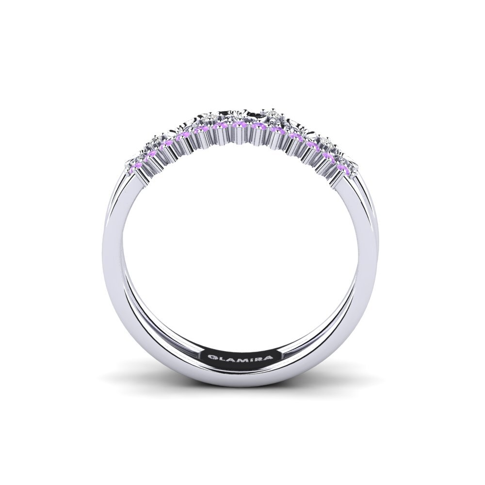 White Silver Amethyst Ring Bromelle