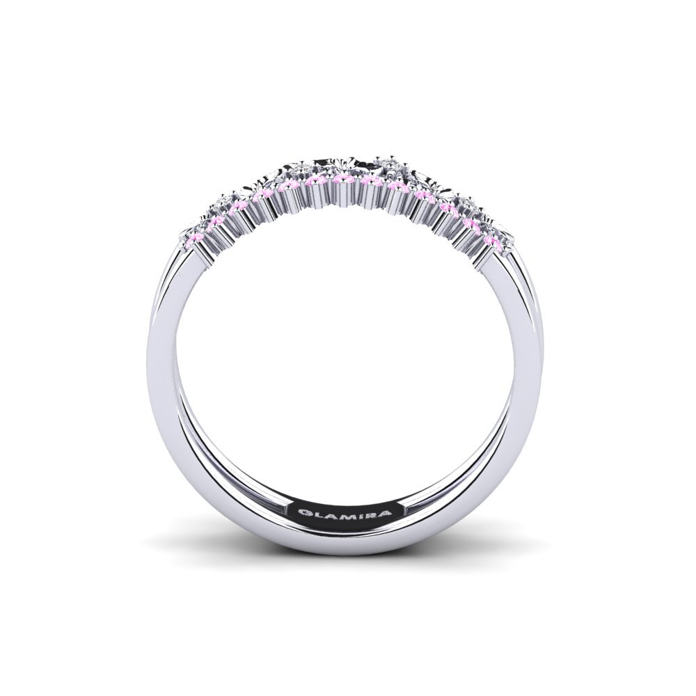 White Silver Pink Sapphire Ring Bromelle