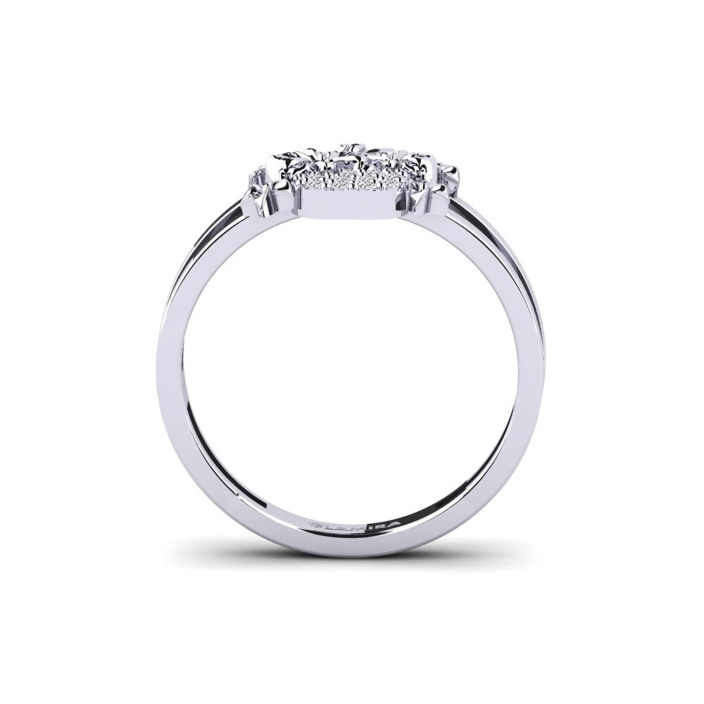 14k Oro Blanco Anillo Canal
