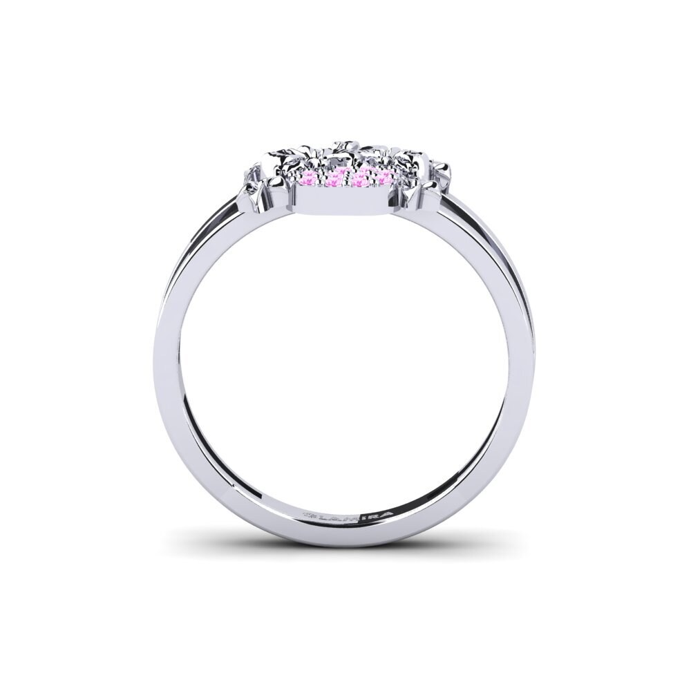 White Silver Pink Sapphire Ring Canal