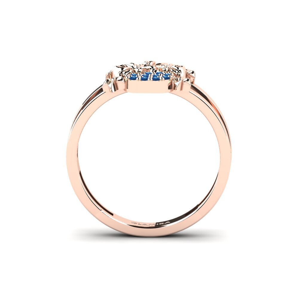 14ct Rose Gold Dark Blue Zirconia Ring Canal