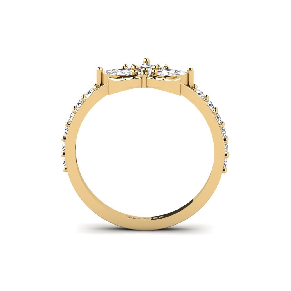 Zafiro blanco Anillo Cinzelado