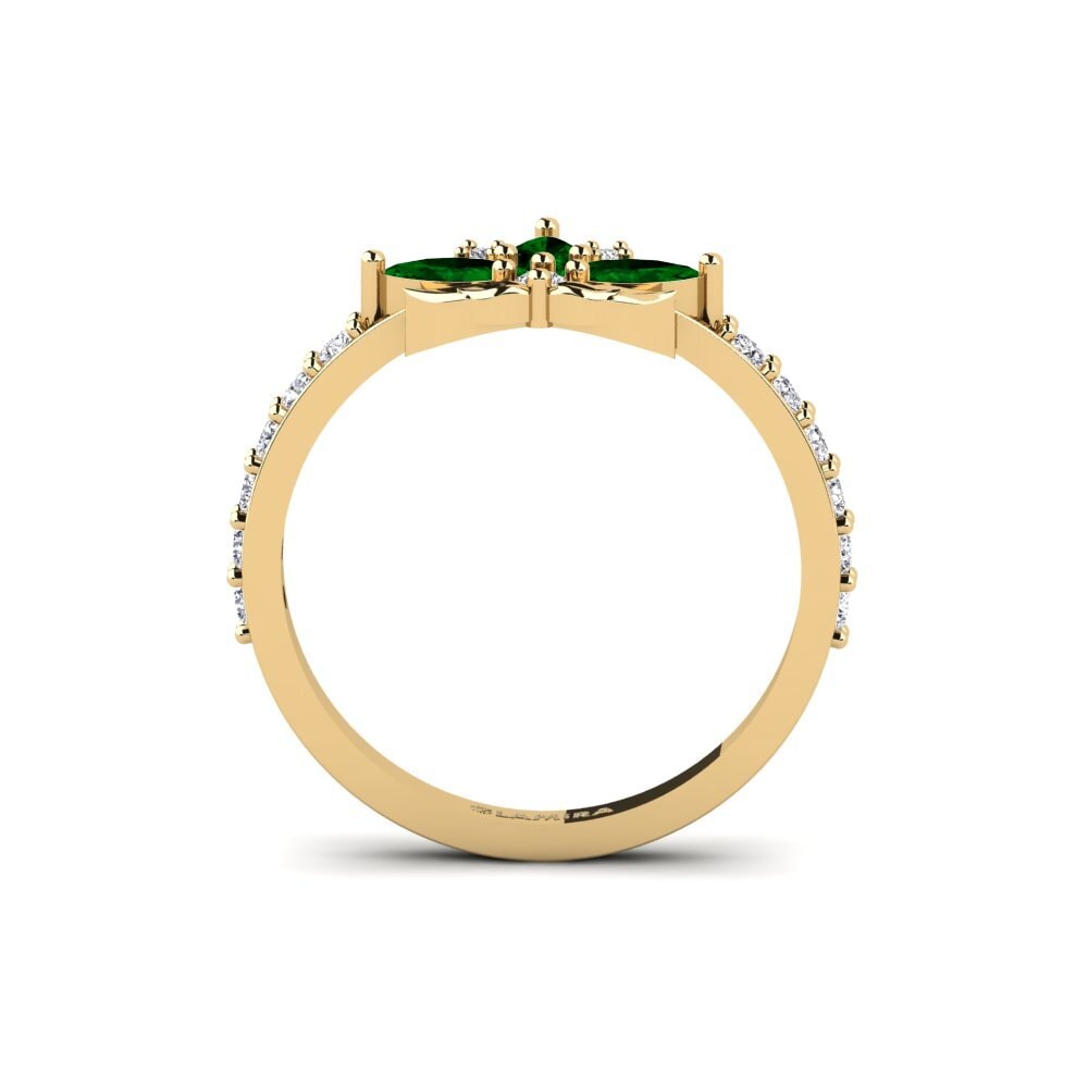Zircônia Verde Anel Cinzelado
