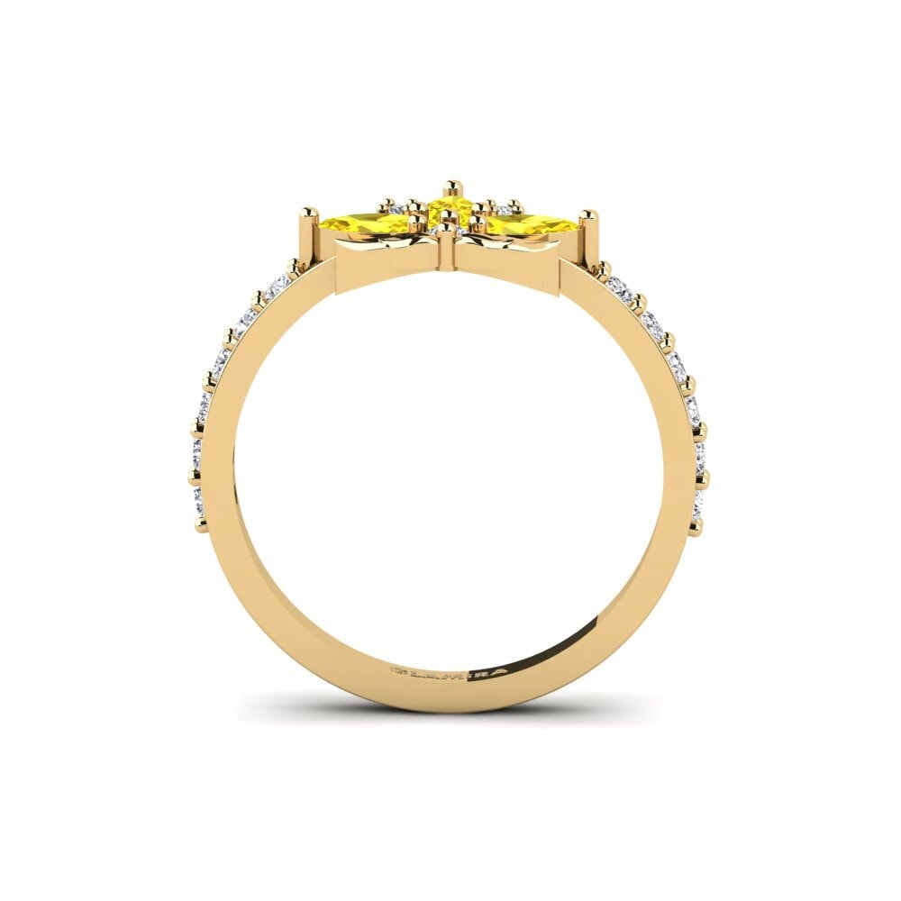 Yellow Sapphire Ring Cinzelado