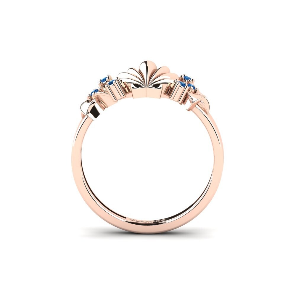 14ct Rose Gold Dark Blue Zirconia Pinky Ring Clevore