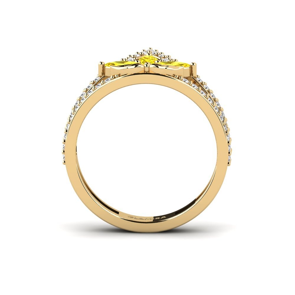 Zafiro amarillo Anillo Contorno