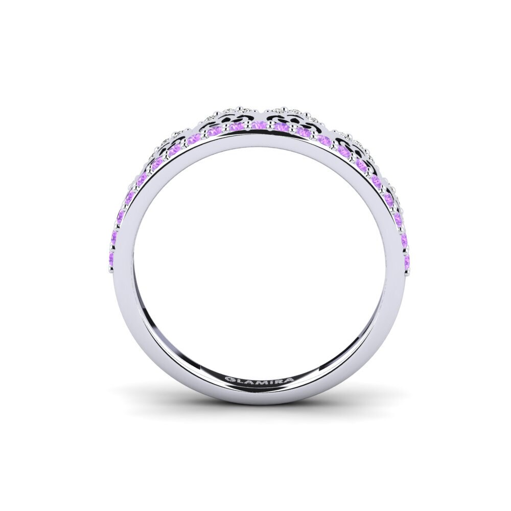 White Silver Amethyst Ring Culuri