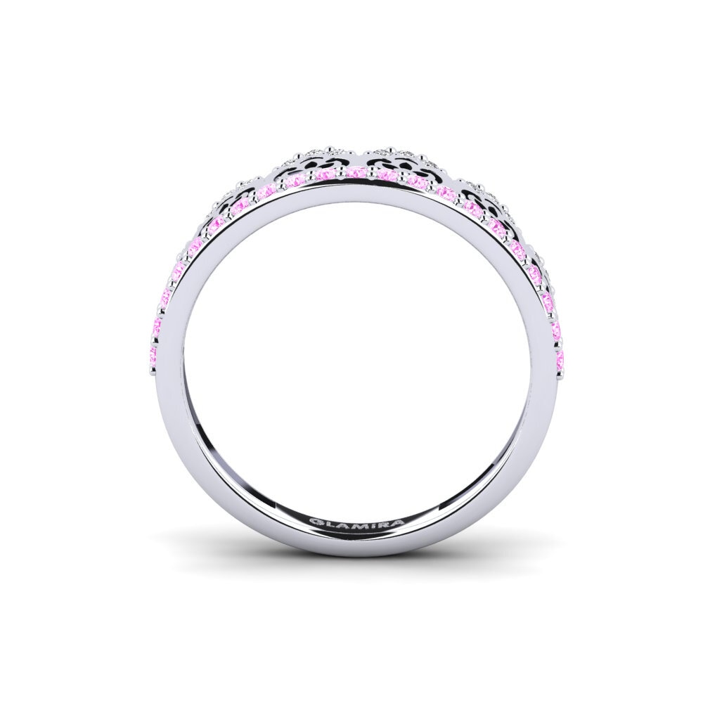 White Silver Pink Sapphire Ring Culuri