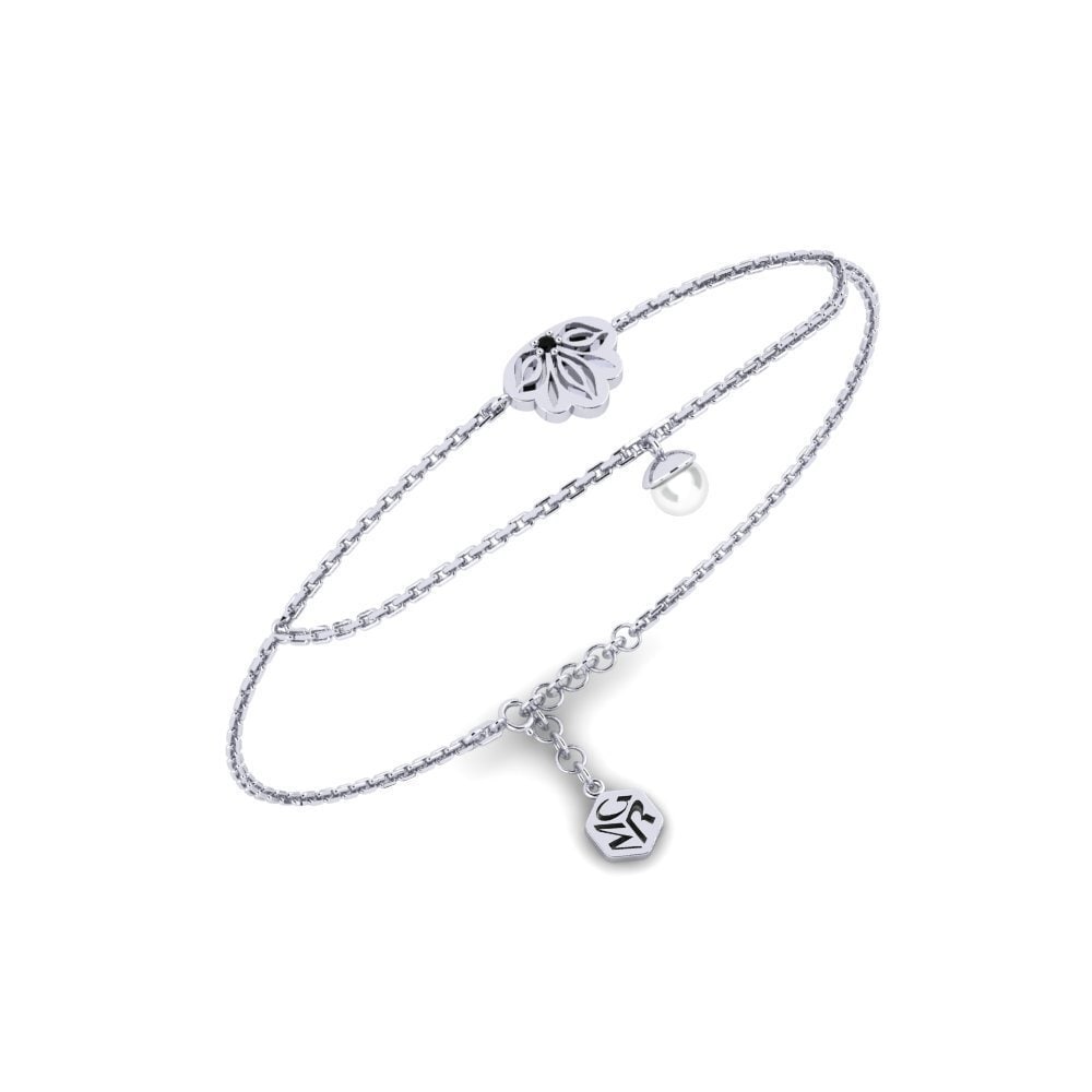 950 Platinum Black Diamond Women's Bracelet Ejabule