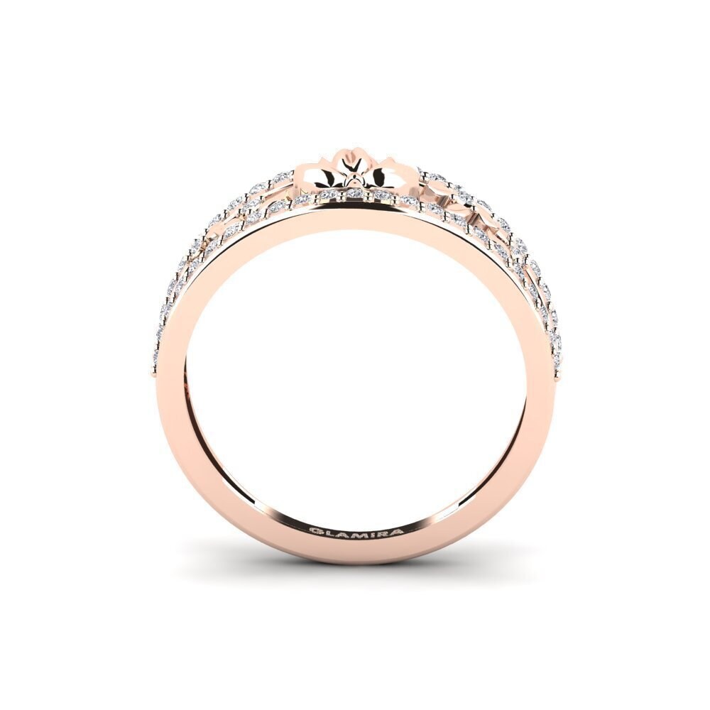14ct Rose Gold Diamond Ring Embossia