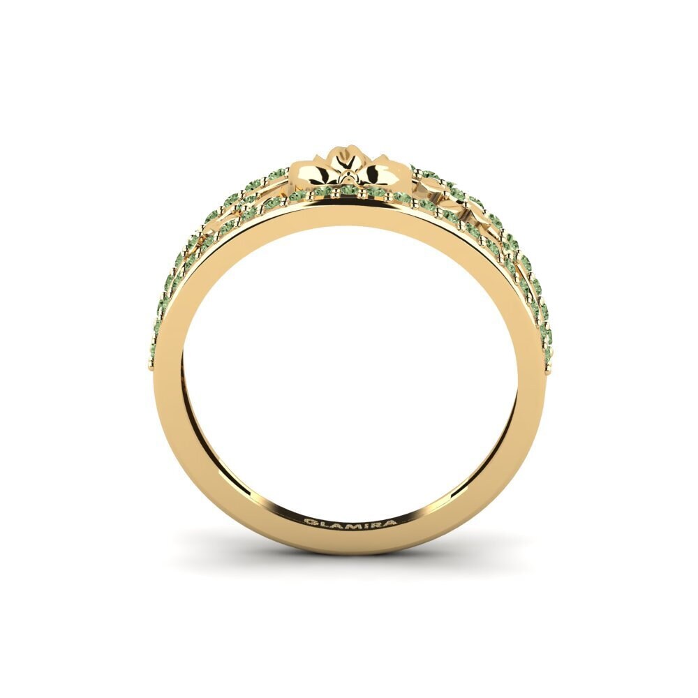 Diamante Verde Anel Embossia