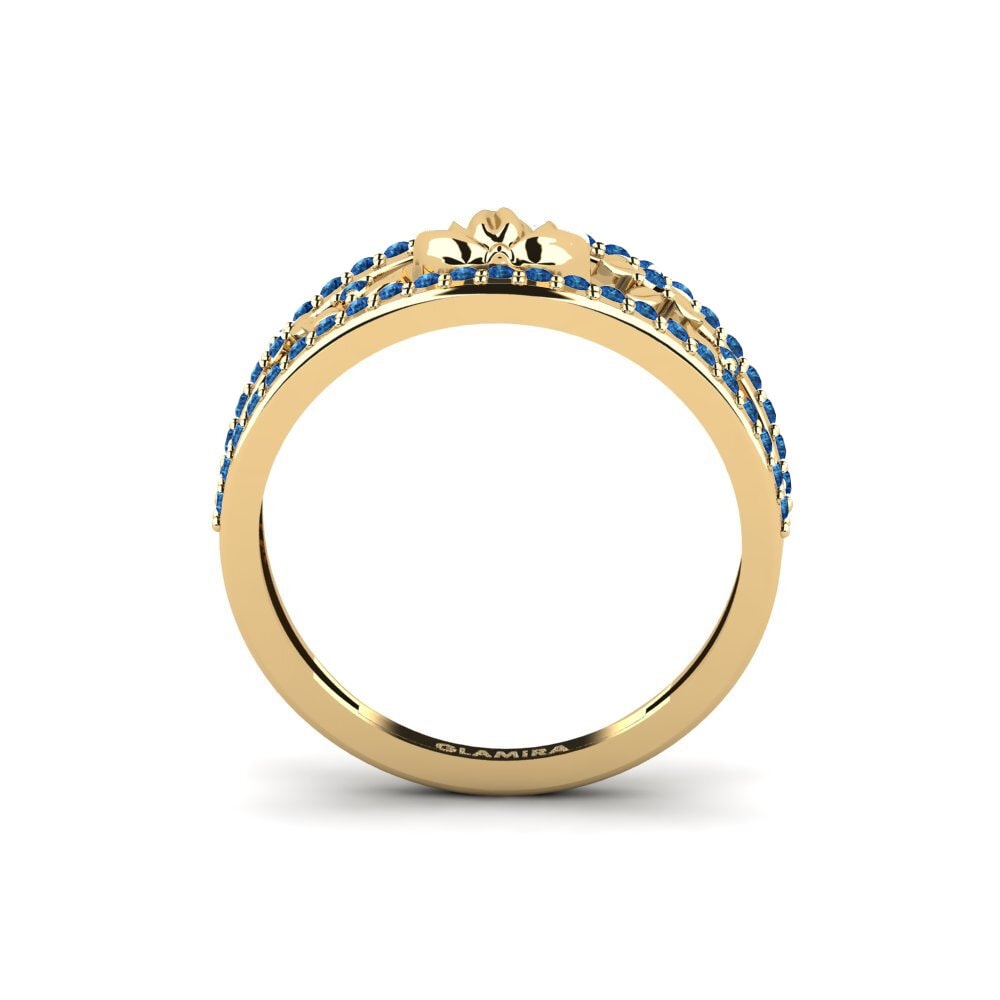 Dark Blue Zirconia Ring Embossia