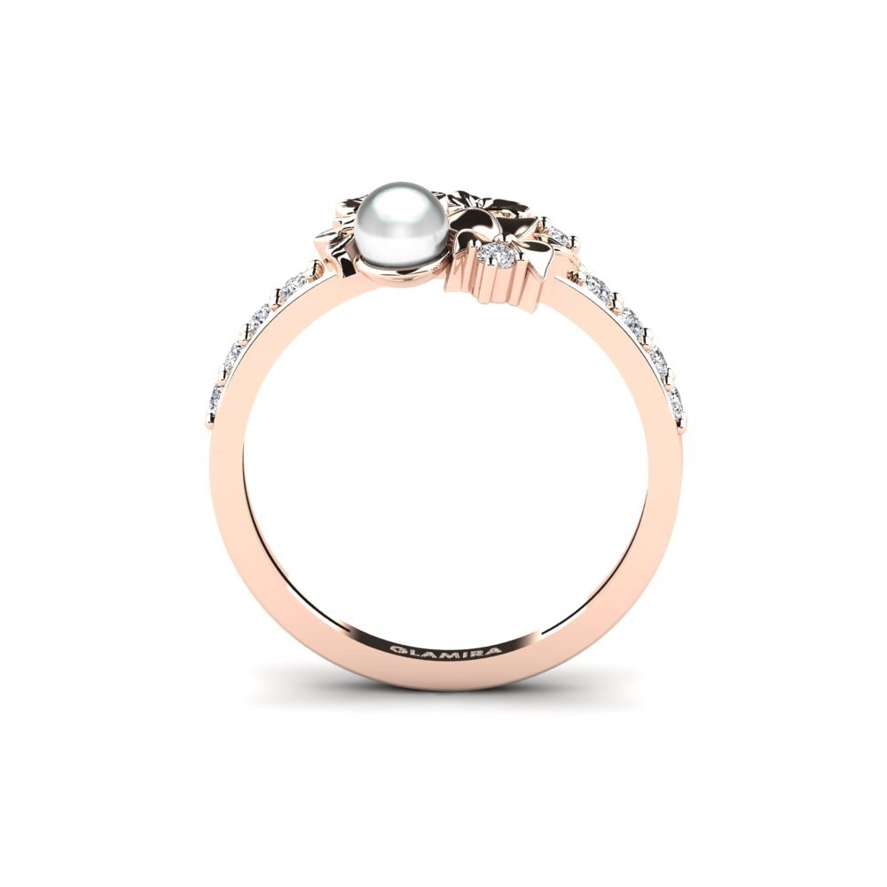 14ct Rose Gold Diamond Ring Fleurin