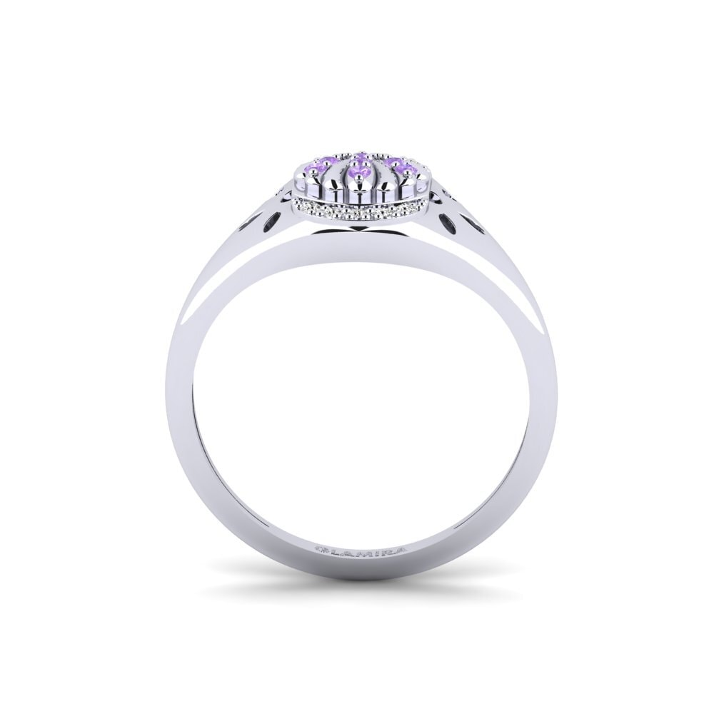 White Silver Amethyst Ring Gnalakhin