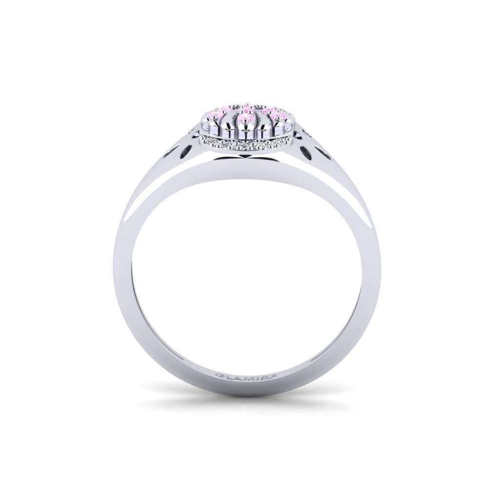 White Silver Pink Sapphire Ring Gnalakhin