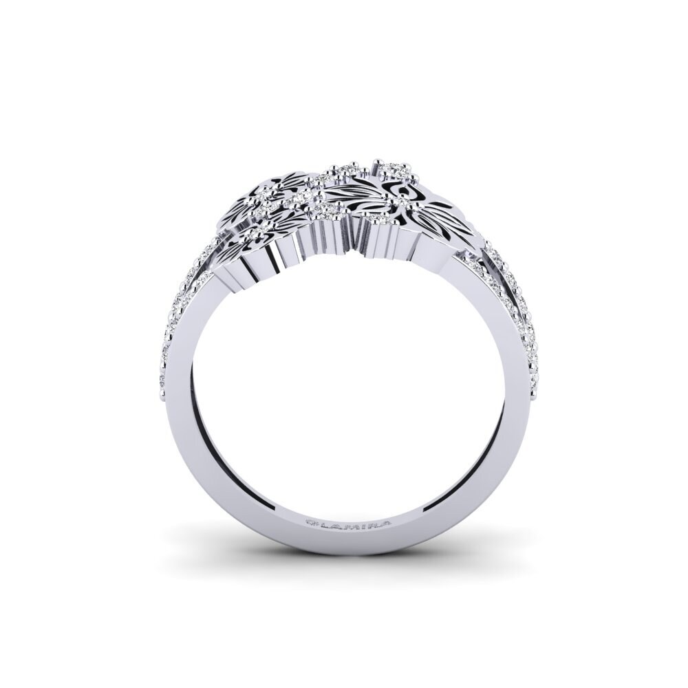 White Silver Diamond Ring Halluu