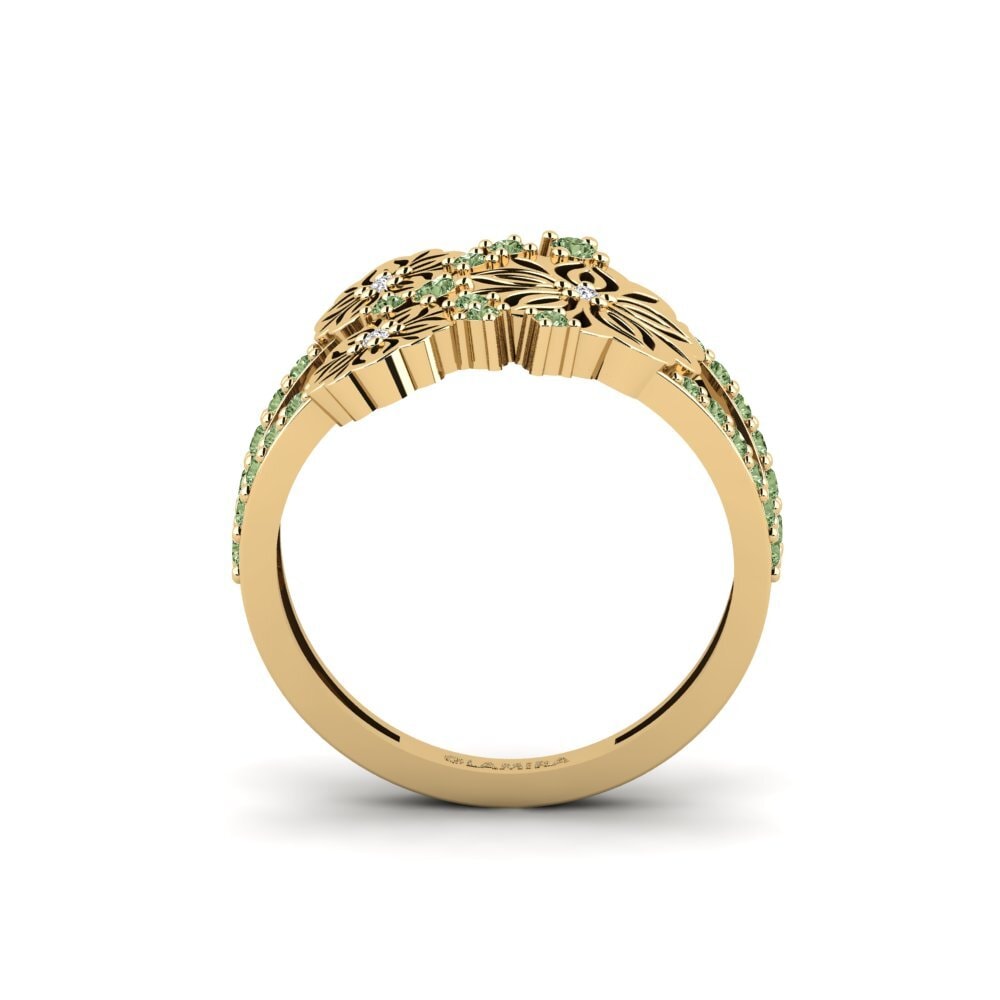 Diamante Verde Anel Halluu