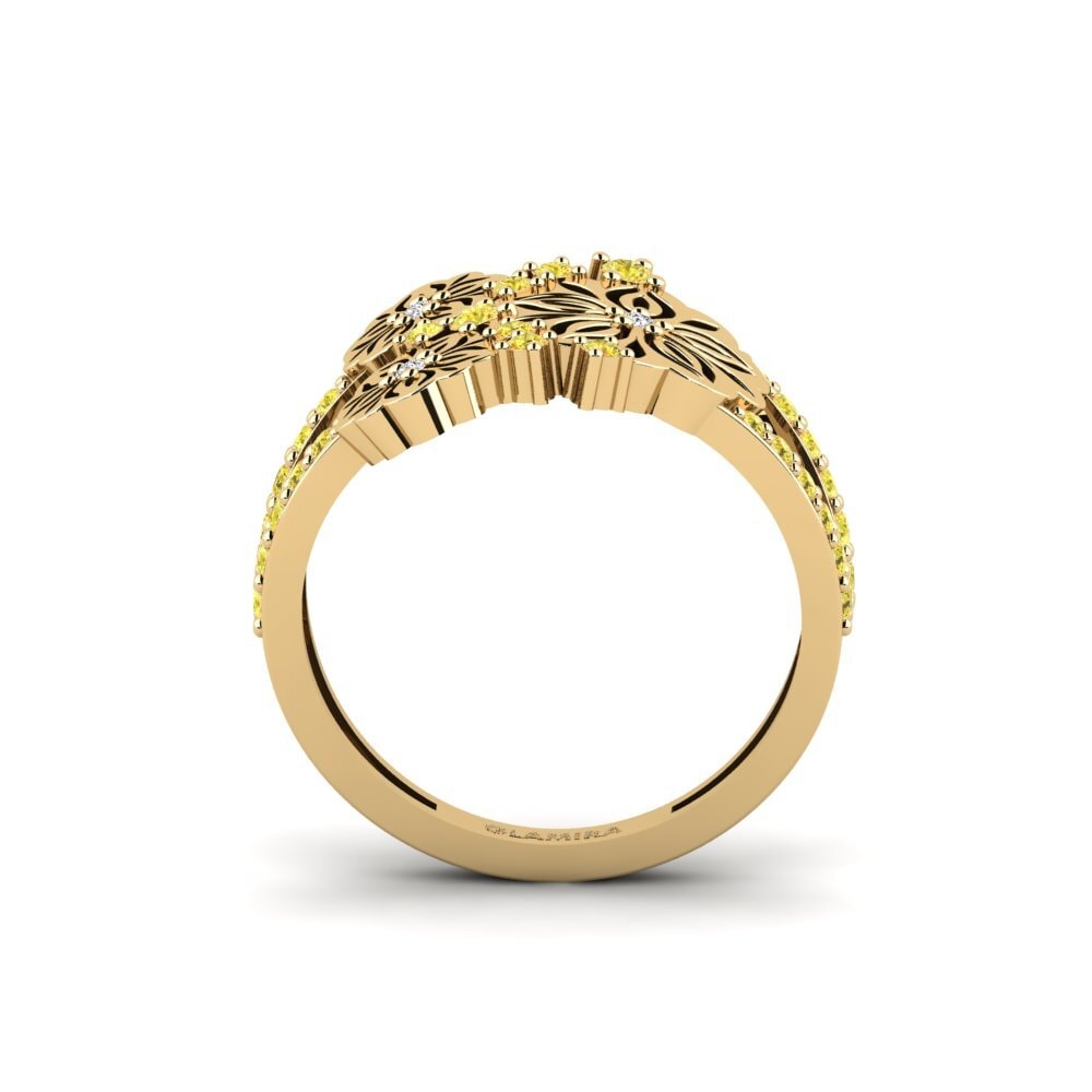Zafiro amarillo Anillo Halluu