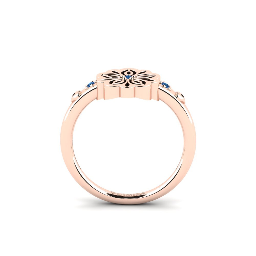 14ct Rose Gold Dark Blue Zirconia Ring Itumetse