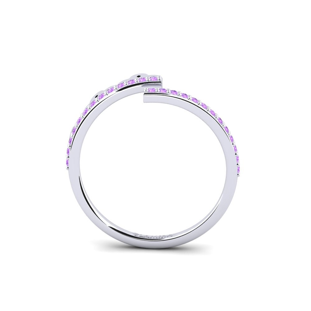 White Silver Amethyst Ring Kwenama