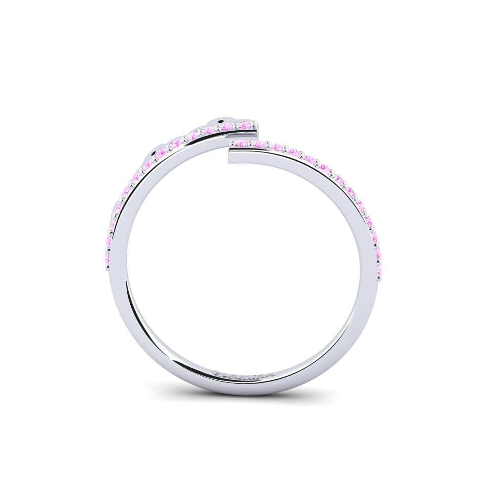 White Silver Pink Sapphire Ring Kwenama
