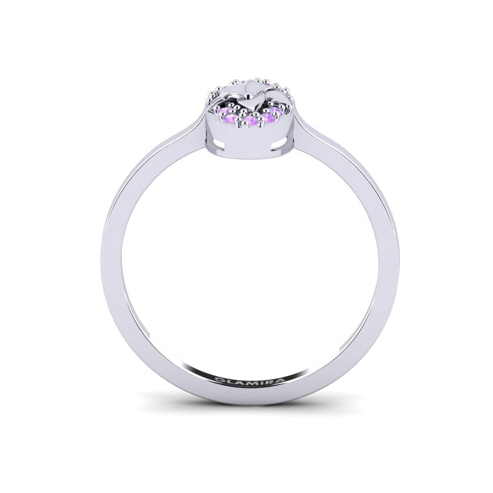 White Silver Amethyst Ring Lexington