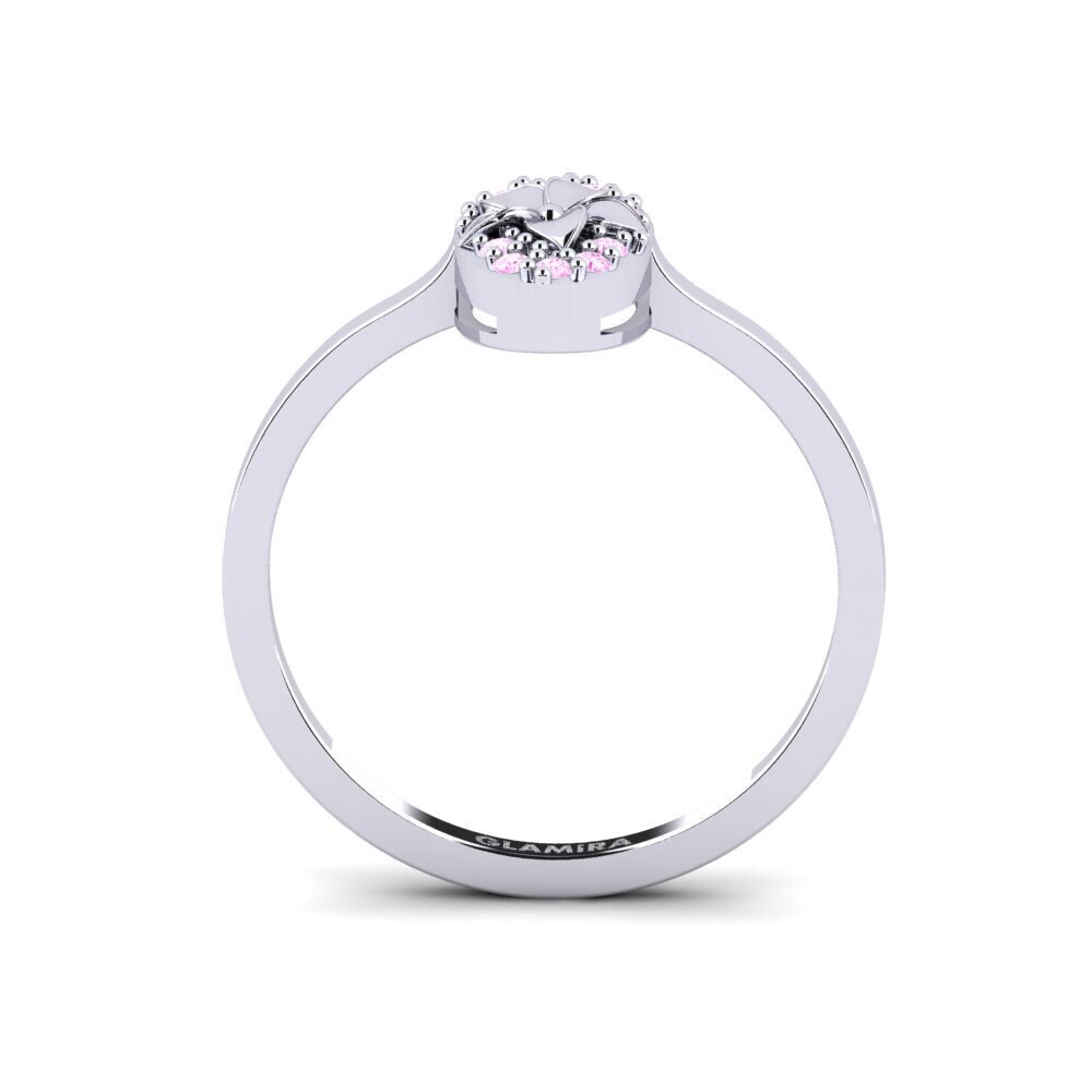 White Silver Pink Sapphire Ring Lexington