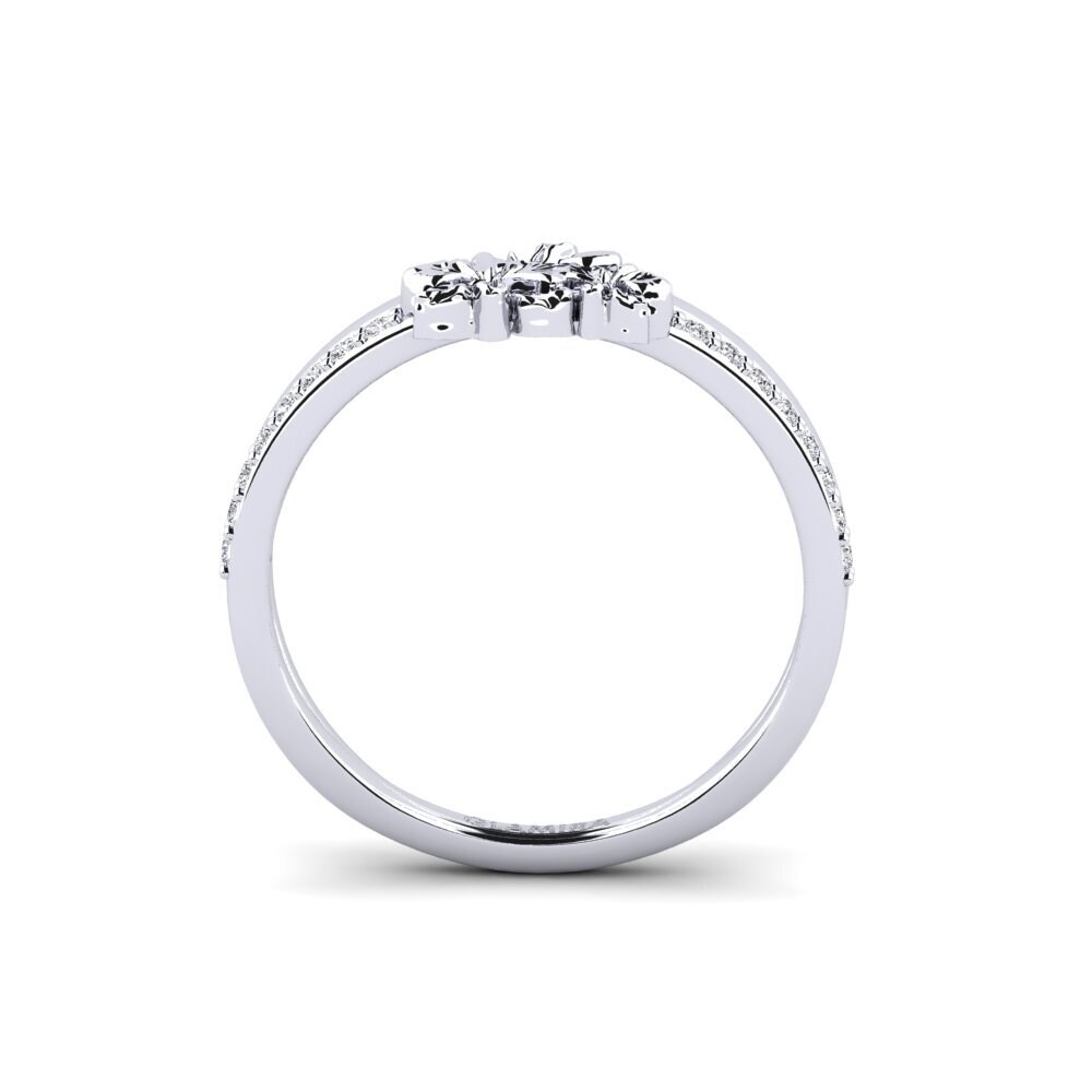 White Silver Diamond Ring Mulberry