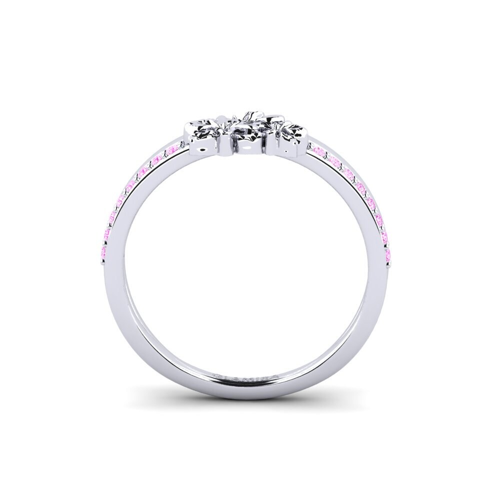 White Silver Pink Sapphire Ring Mulberry