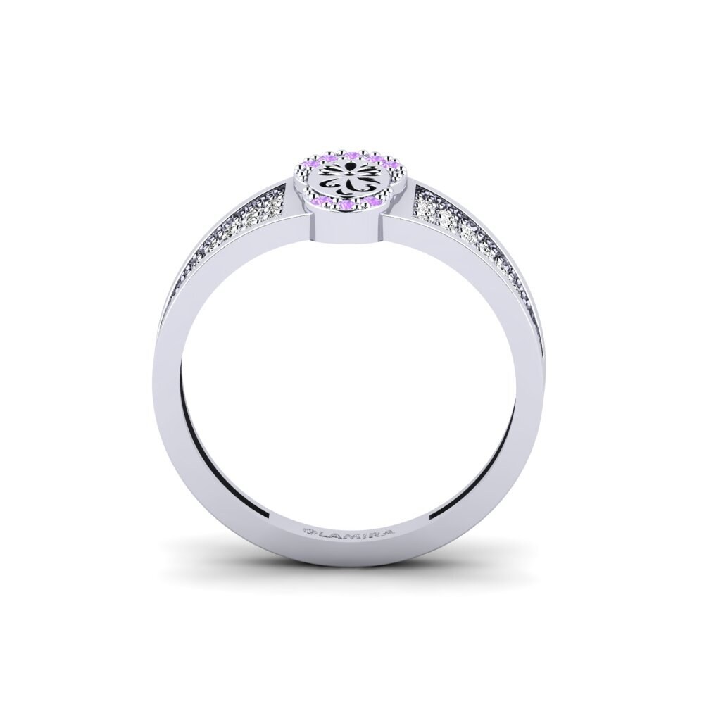White Silver Amethyst Ring Mushovo