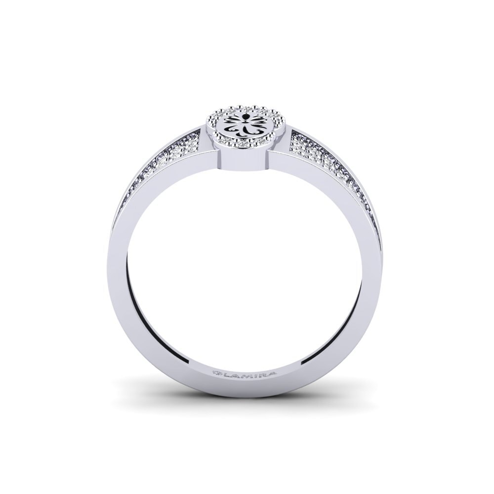 14k Oro Blanco Anillo Mushovo