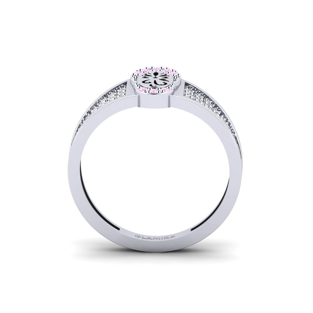 White Silver Pink Sapphire Ring Mushovo