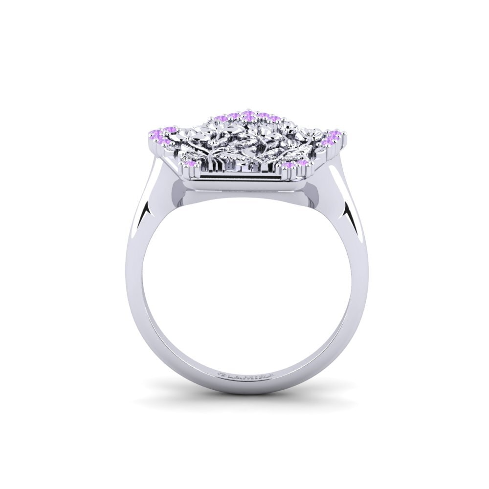 White Silver Amethyst Ring Myrtaceae