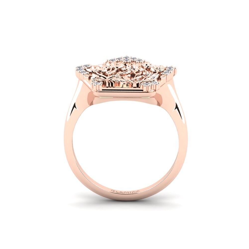 14ct Rose Gold Diamond Ring Myrtaceae