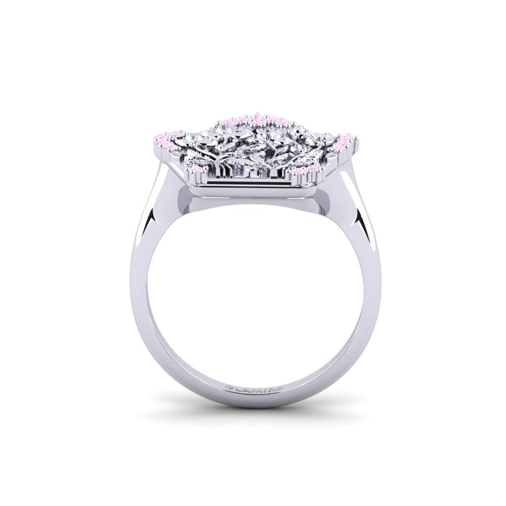 White Silver Pink Sapphire Ring Myrtaceae