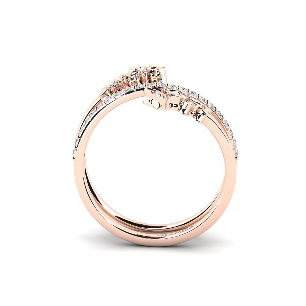 14ct Rose Gold Diamond Ring Noirelle