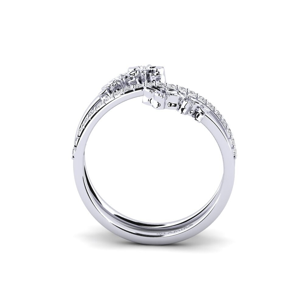 White Silver Diamond Ring Noirelle