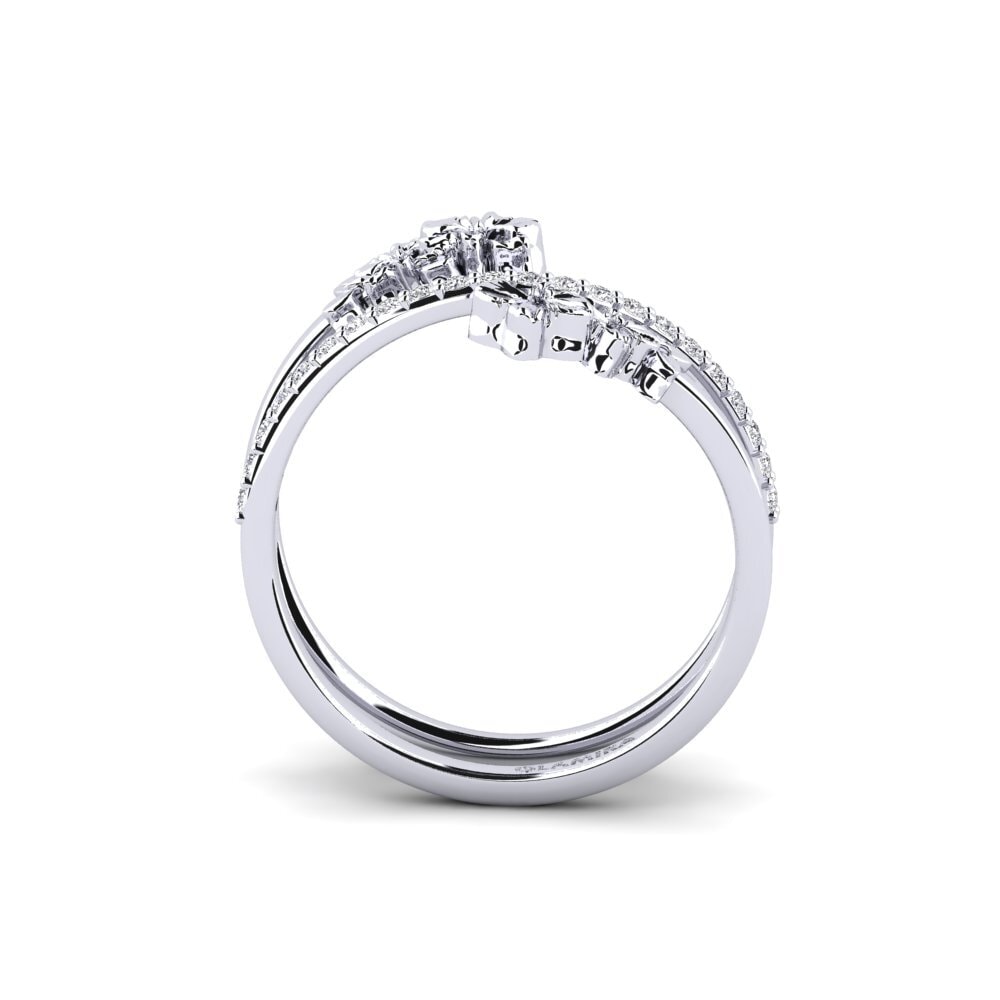 14k Oro Blanco Anillo Noirelle