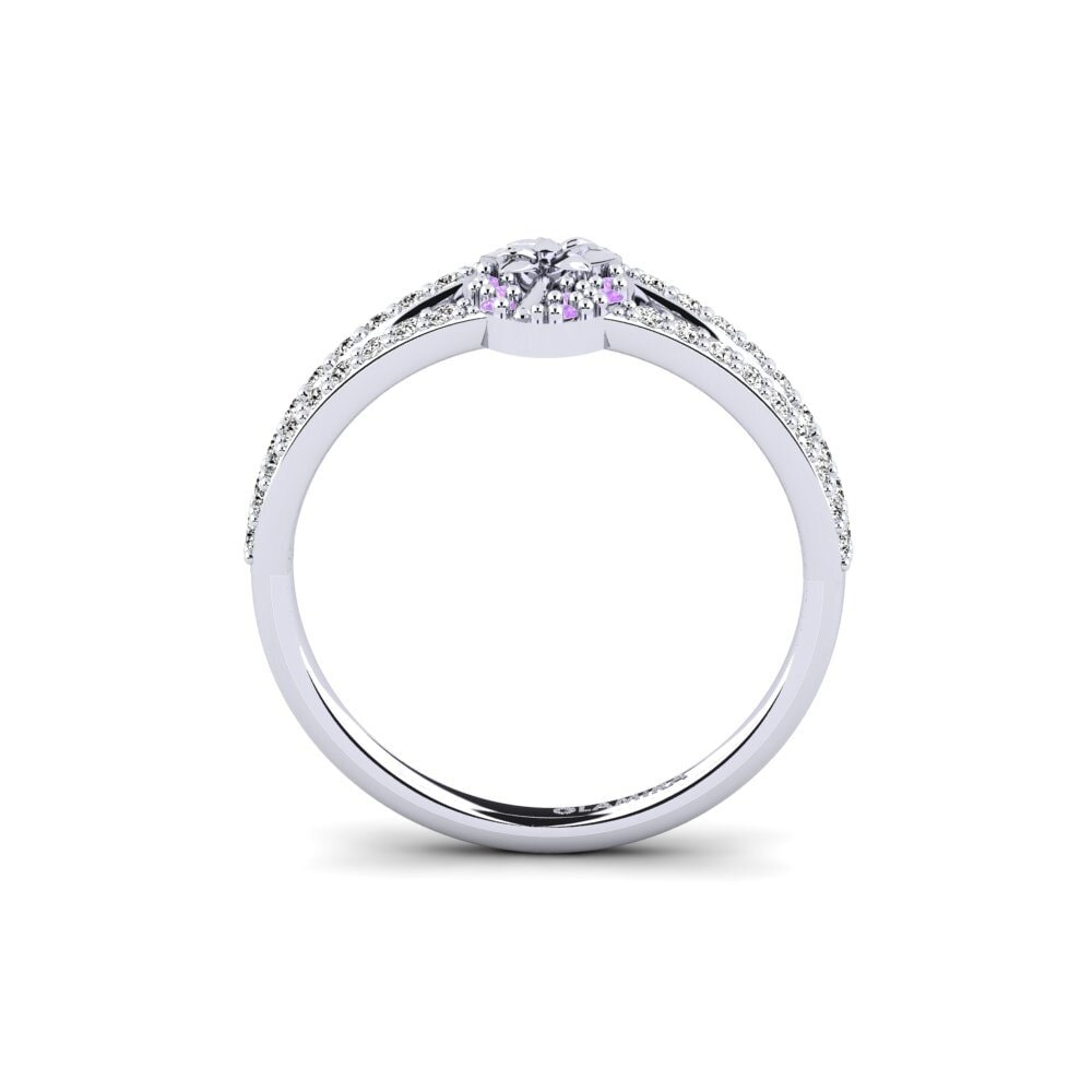White Silver Amethyst Ring Orchard