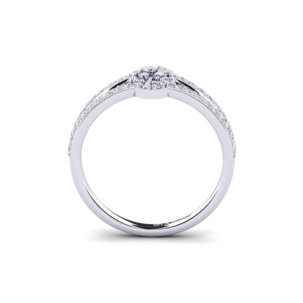 14k Oro Blanco Anillo Orchard