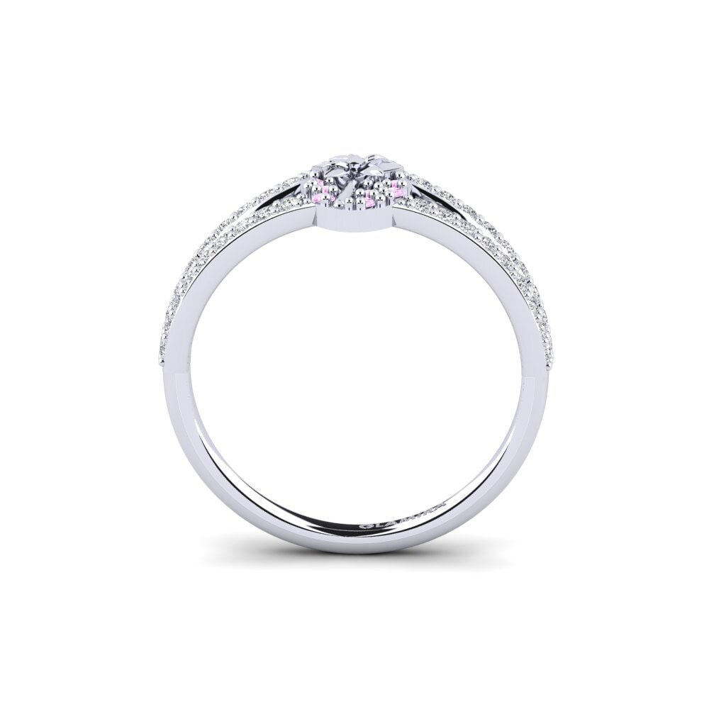 White Silver Pink Sapphire Ring Orchard