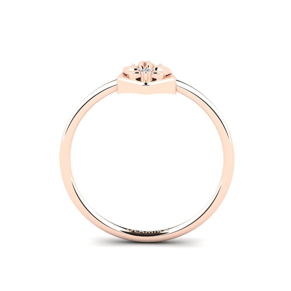 14ct Rose Gold Diamond Ring Relievo
