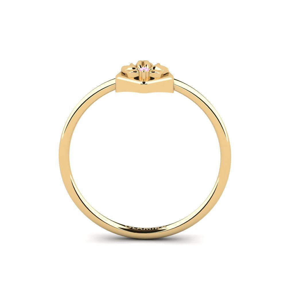 Zafiro Rosado Anillo Relievo