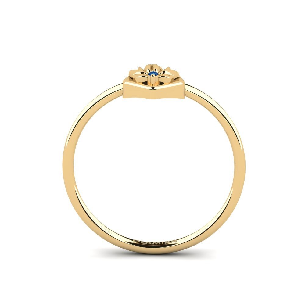 Dark Blue Zirconia Ring Relievo