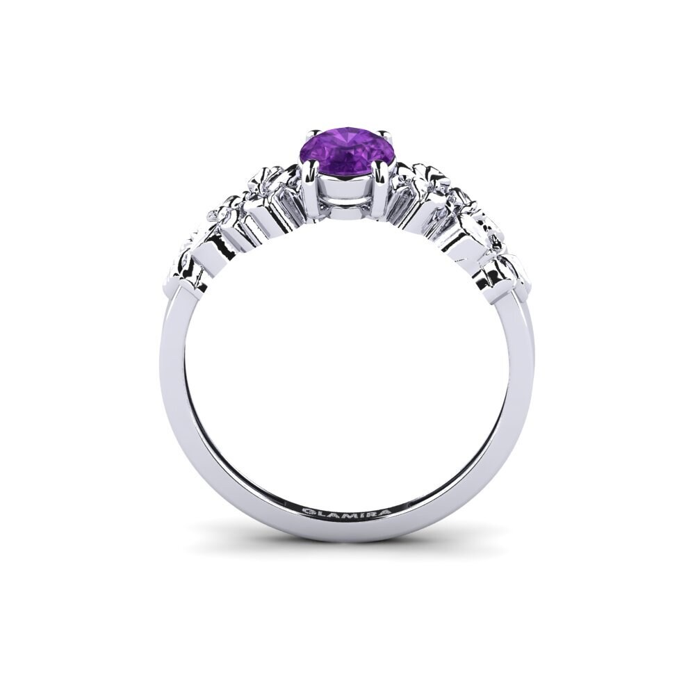 White Silver Amethyst Ring Renelle
