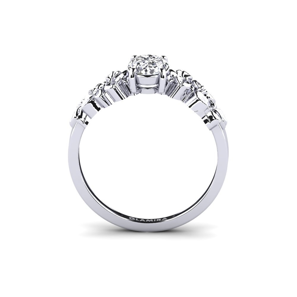 14k Oro Blanco Anillo Renelle