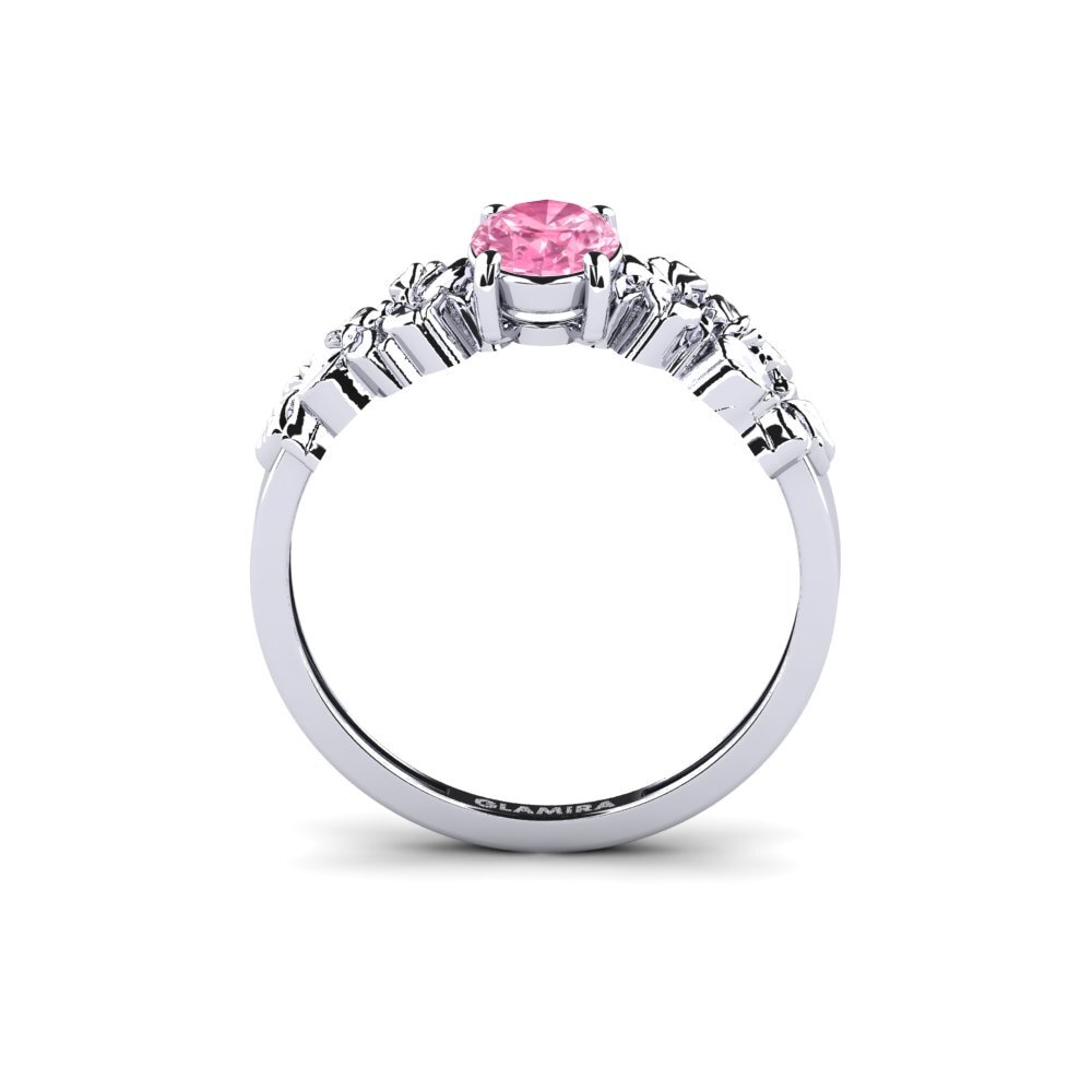 White Silver Pink Sapphire Ring Renelle